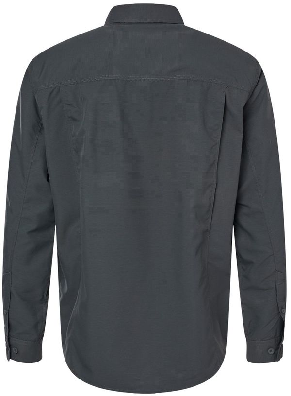 Am image of a Custom Dri Duck Mens Crossroad Woven Shirt in CHARCOAL!