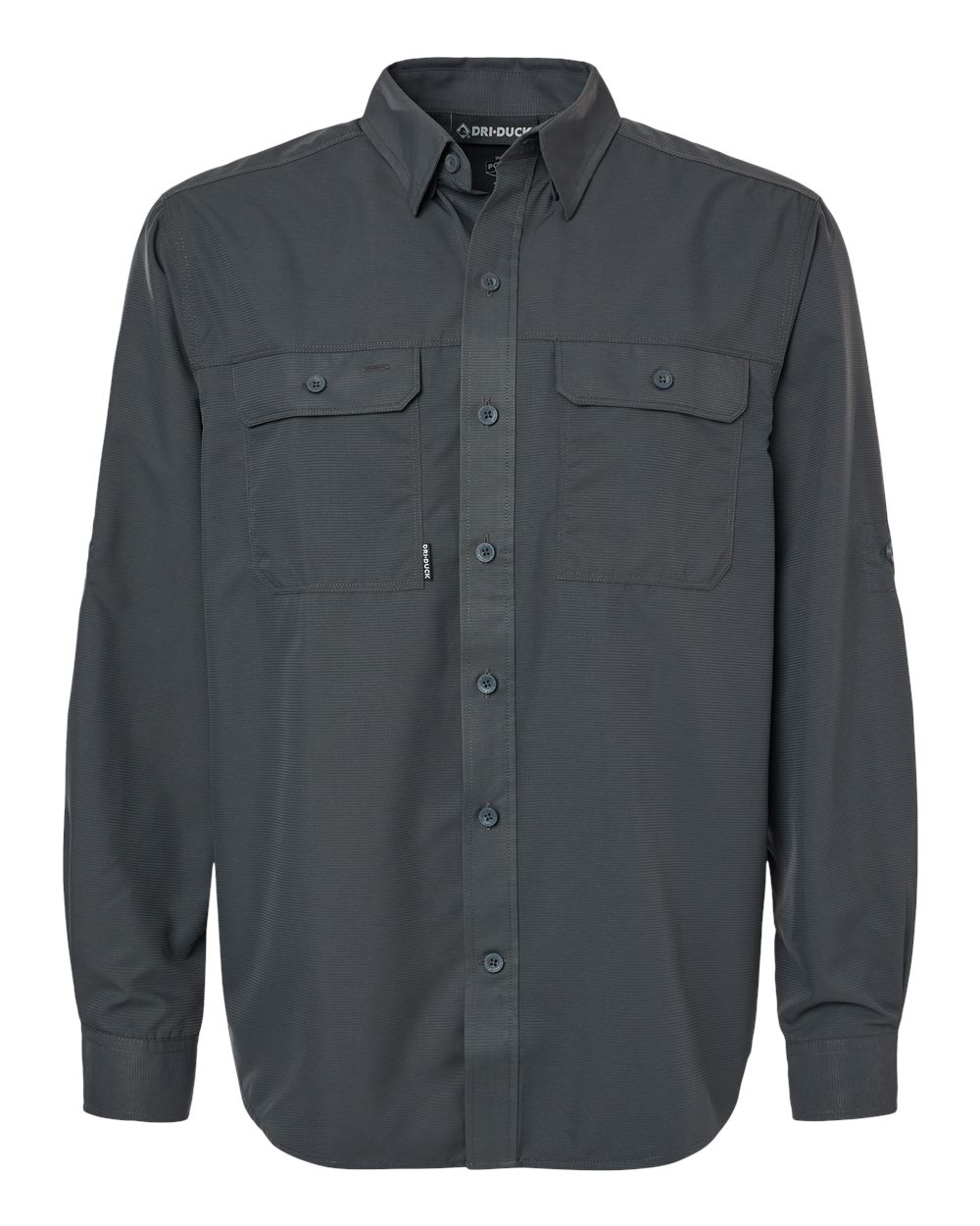 Dri Duck Mens Crossroad Woven Shirt in CHARCOAL