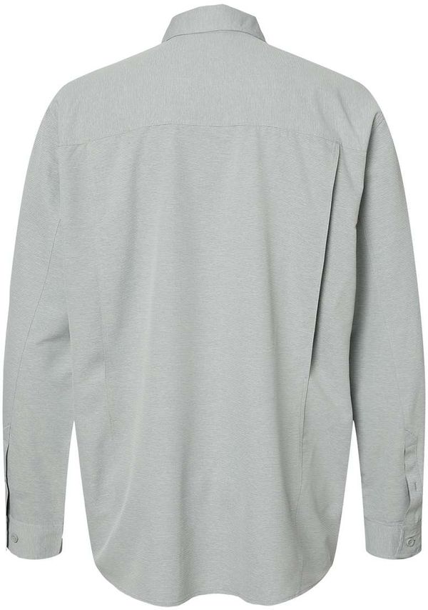 Am image of a Custom Dri Duck Mens Crossroad Woven Shirt in GREY!