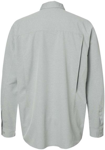 Am image of a Custom Dri Duck Mens Crossroad Woven Shirt in GREY!
