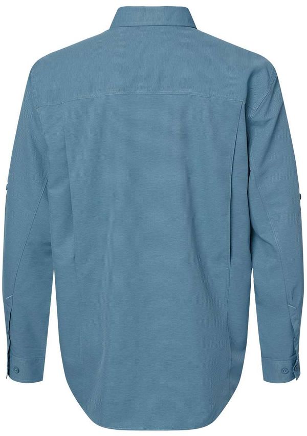 An image of a Custom Dri Duck Mens Crossroad Woven Shirt in SLATE BLUE!