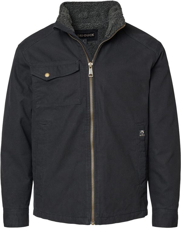 Am image of a Custom Dri Duck Endeavor Canyon Cloth Canvas Jacket with Sherpa Lining in Black!