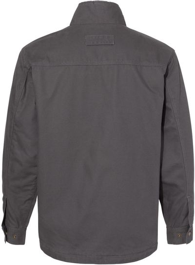 Am image of a Custom Dri Duck Endeavor Canyon Cloth Canvas Jacket with Sherpa Lining in Charcoal!