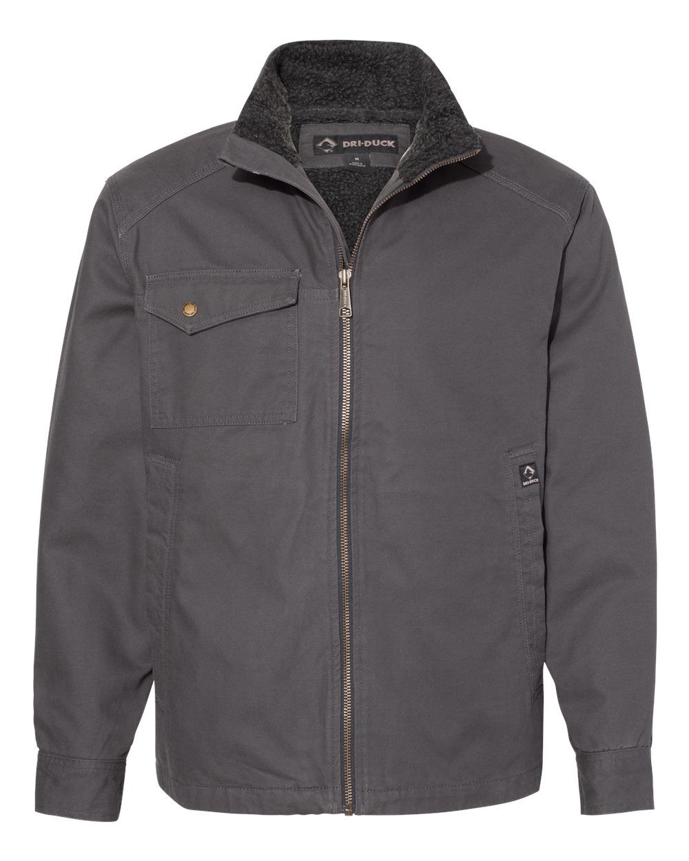 Dri Duck Endeavor Canyon Cloth Canvas Jacket with Sherpa Lining in Charcoal
