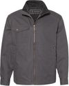Am image of a Custom Dri Duck Endeavor Canyon Cloth Canvas Jacket with Sherpa Lining in Charcoal!