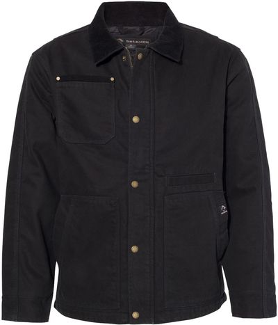 Am image of a Custom Dri Duck Rambler Boulder Cloth Jacket in Black!