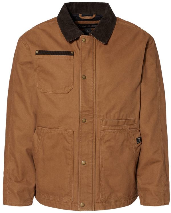 Am image of a Custom Dri Duck Rambler Boulder Cloth Jacket in Saddle!