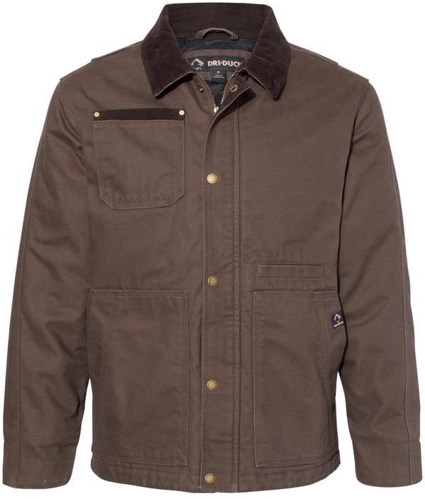 An image of a Custom Dri Duck Rambler Boulder Cloth Jacket in Tobacco!