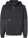 Am image of a Custom Dri Duck Mission Quarter Zip Pullover in Black!