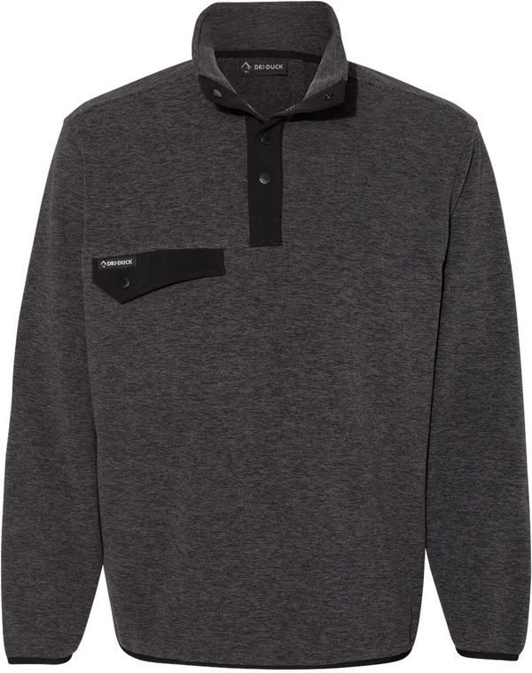 Am image of a Custom Dri Duck Denali Mountain Fleece Pullover in Charcoal!