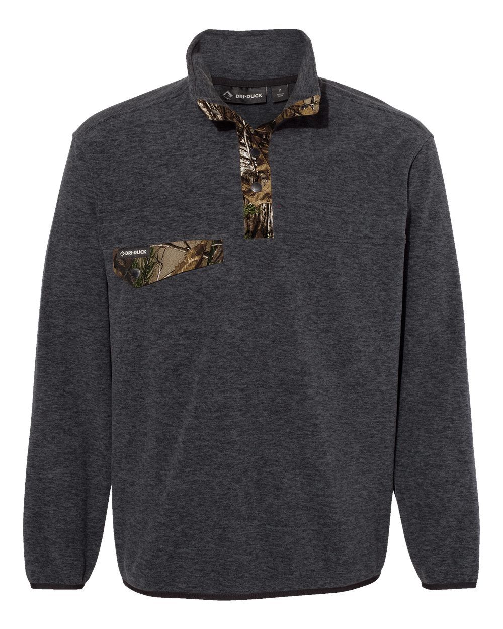Dri Duck Denali Mountain Fleece Pullover in Charcoal Real Tree Extra