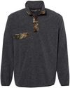Am image of a Custom Dri Duck Denali Mountain Fleece Pullover in Charcoal Real Tree Extra!