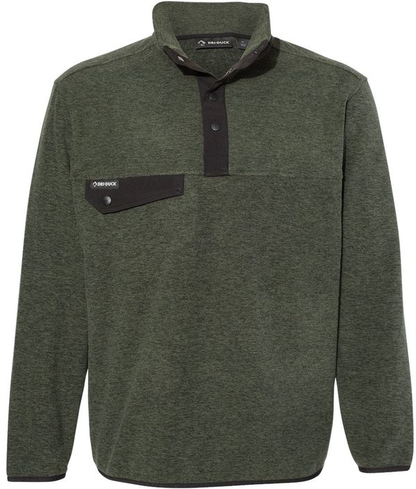 Am image of a Custom Dri Duck Denali Mountain Fleece Pullover in Fatigue!