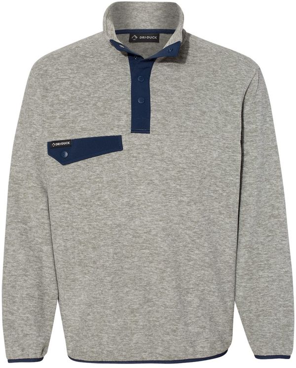 Am image of a Custom Dri Duck Denali Mountain Fleece Pullover in Platinum!
