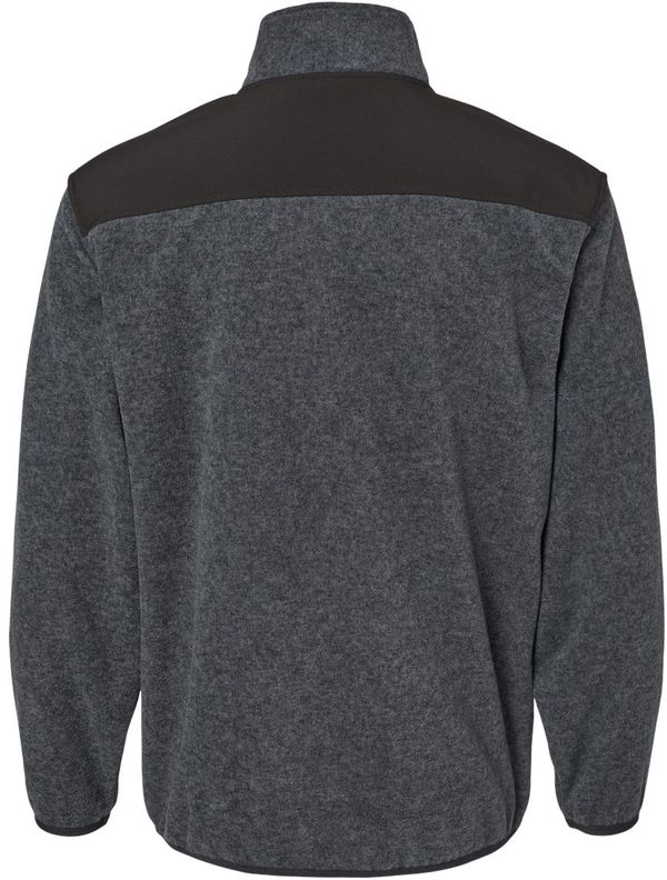 Am image of a Custom Dri Duck Ranger Melange Fleece Pullover in Charcoal!