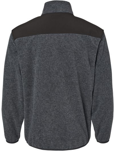 Am image of a Custom Dri Duck Ranger Melange Fleece Pullover in Charcoal!