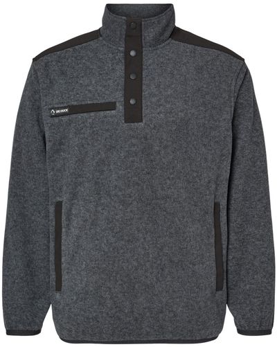 Am image of a Custom Dri Duck Ranger Melange Fleece Pullover in Charcoal!