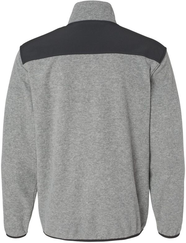 Am image of a Custom Dri Duck Ranger Melange Fleece Pullover in Platinum!