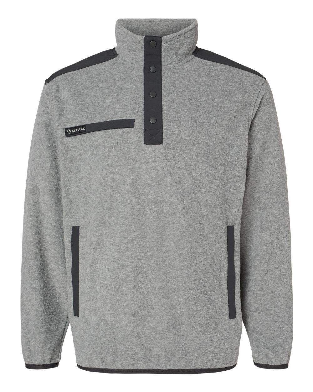 Dri Duck Ranger Melange Fleece Pullover in Platinum
