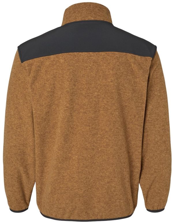 Am image of a Custom Dri Duck Ranger Melange Fleece Pullover in Saddle!