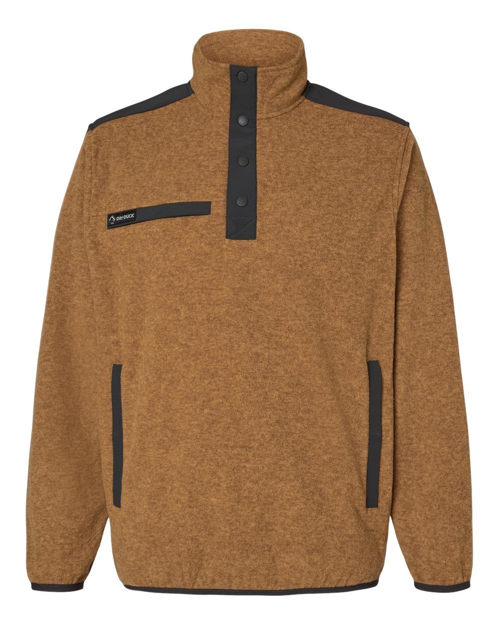 Dri Duck Ranger Melange Fleece Pullover in Saddle