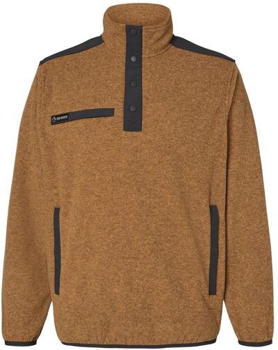 Am image of a Custom Dri Duck Ranger Melange Fleece Pullover in Saddle!
