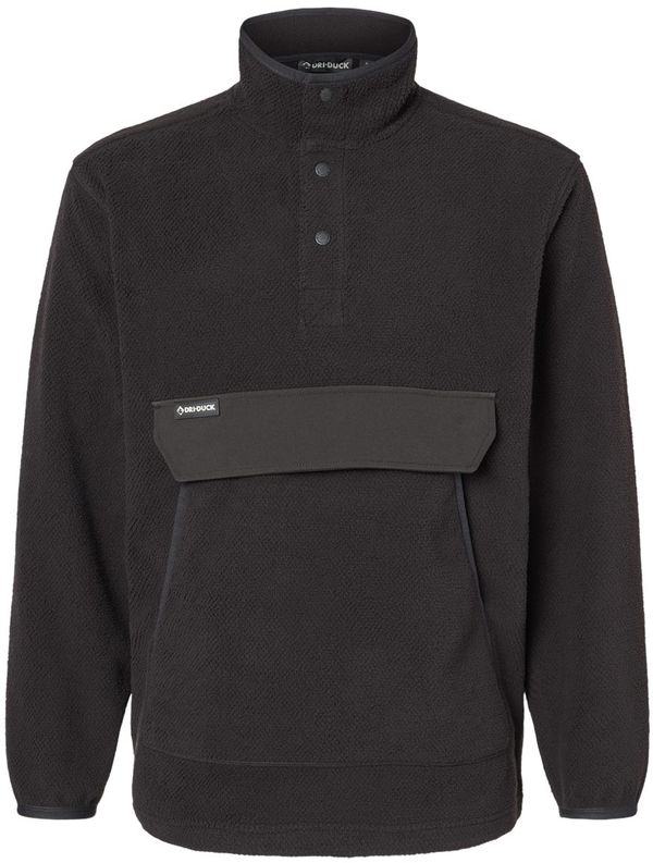 Am image of a Custom Dri Duck Timber Mountain Fleece Pullover in Black!
