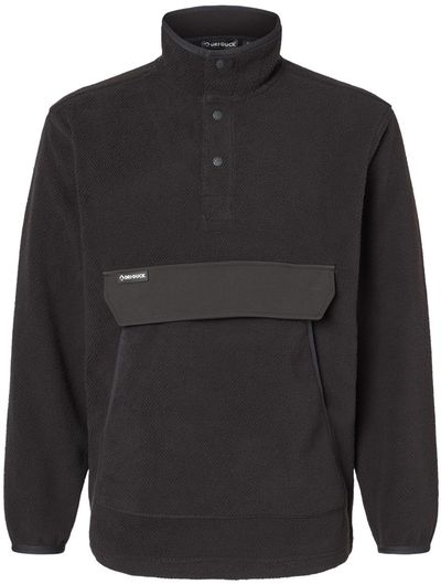 Am image of a Custom Dri Duck Timber Mountain Fleece Pullover in Black!