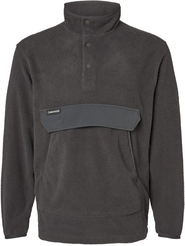 Am image of a Custom Dri Duck Timber Mountain Fleece Pullover in Charcoal!