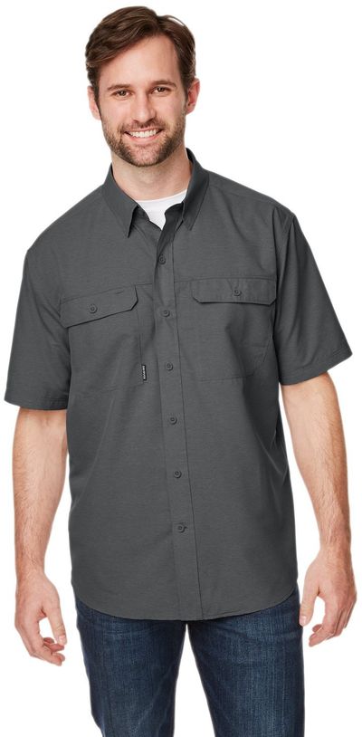 An image of a Custom Dri Duck Men's Crosswood Dobby Short Sleeve Woven Shirt!