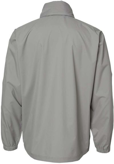 Am image of a Custom Dri Duck Men's River Packable Jacket in GREY!