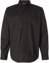 Am image of a Custom Dri Duck Mens Craftsman Woven Shirt in Black!