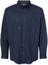 Am image of a Custom Dri Duck Mens Craftsman Woven Shirt in DEEP BLUE!
