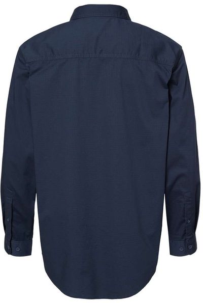 Am image of a Custom Dri Duck Mens Craftsman Woven Shirt in DEEP BLUE!