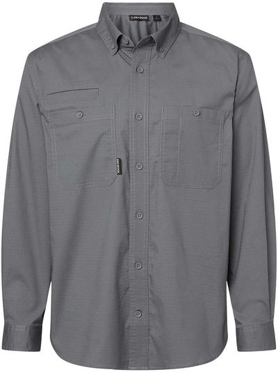 Am image of a Custom Dri Duck Mens Craftsman Woven Shirt in GUNMETAL!