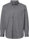Am image of a Custom Dri Duck Mens Craftsman Woven Shirt in GUNMETAL!