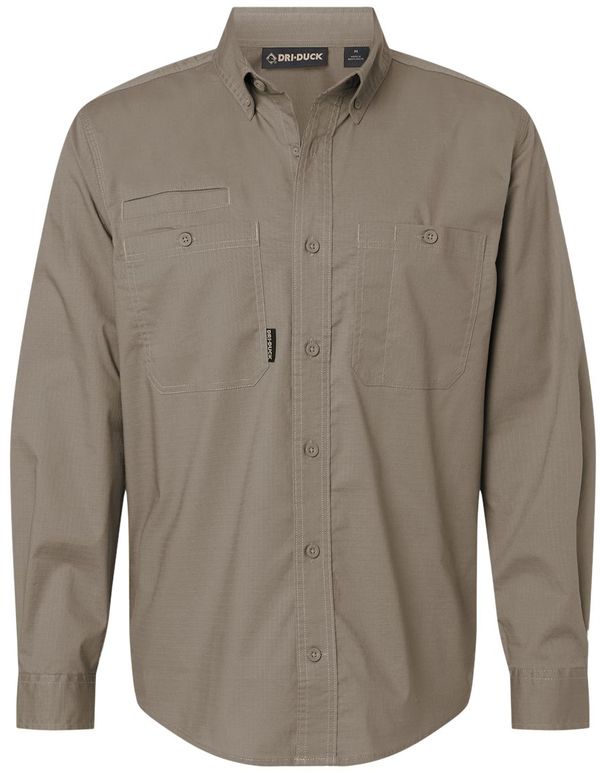 Am image of a Custom Dri Duck Mens Craftsman Woven Shirt in ROPE!