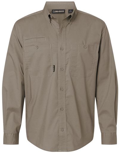 Am image of a Custom Dri Duck Mens Craftsman Woven Shirt in ROPE!