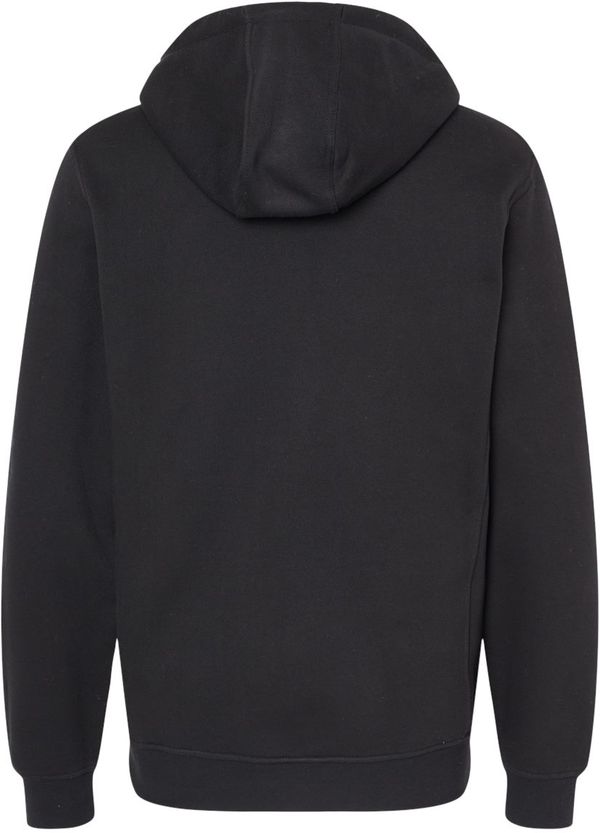 Am image of a Custom Dri Duck Mens Woodland Fleece Hooded Sweatshirt in Black!
