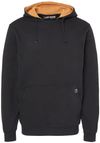 Am image of a Custom Dri Duck Mens Woodland Fleece Hooded Sweatshirt in Black!