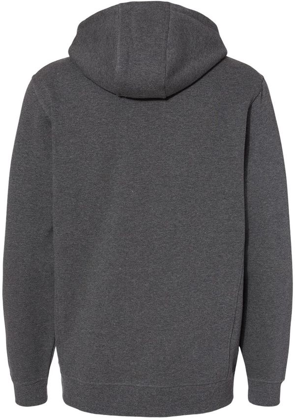 Am image of a Custom Dri Duck Mens Woodland Fleece Hooded Sweatshirt in Dark Oxford!