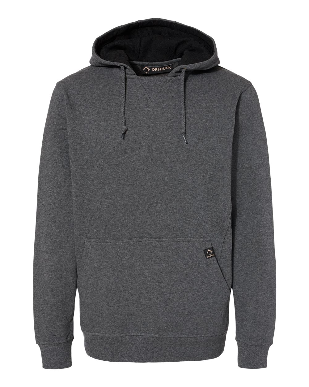 Dri Duck Mens Woodland Fleece Hooded Sweatshirt in Dark Oxford