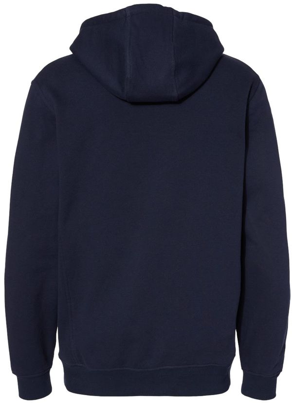 Am image of a Custom Dri Duck Mens Woodland Fleece Hooded Sweatshirt in Navy!