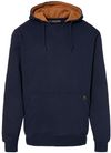 Am image of a Custom Dri Duck Mens Woodland Fleece Hooded Sweatshirt in Navy!