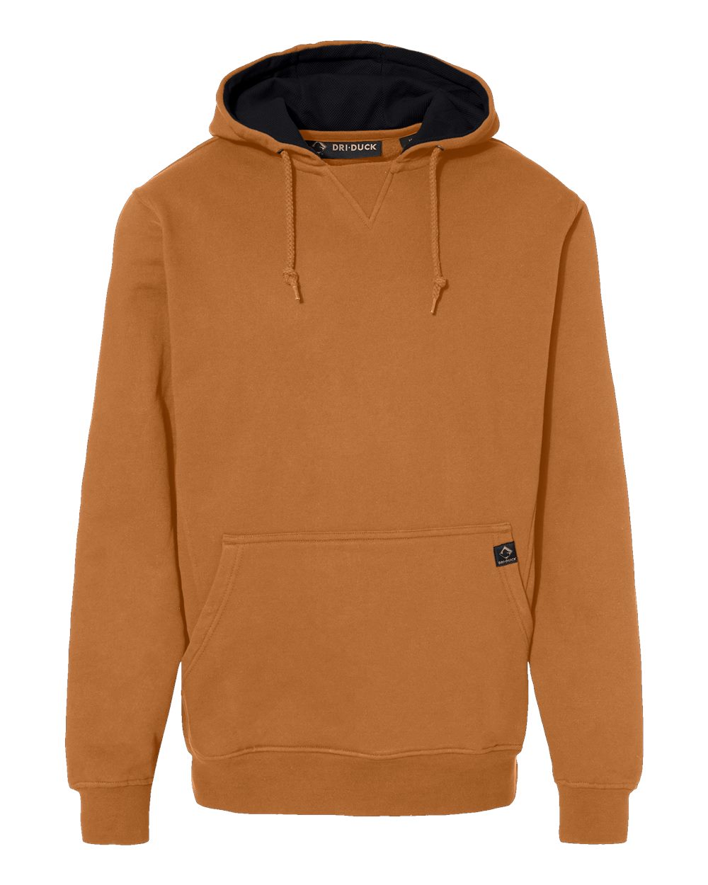 Dri Duck Mens Woodland Fleece Hooded Sweatshirt in Saddle