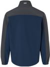 An image of a Custom Dri Duck Motion Soft Shell Jacket in Deep Blue/Charcoal!