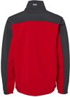 An image of a Custom Dri Duck Motion Soft Shell Jacket in Red/ Charcoal!