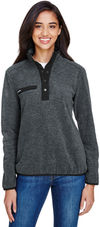Am image of a Custom Dri Duck Womens Denali Mountain Fleece Pullover in Charcoal!