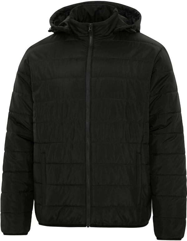 Am image of a Custom Dryframe Essential Hooded Insulated Jacket in Black!