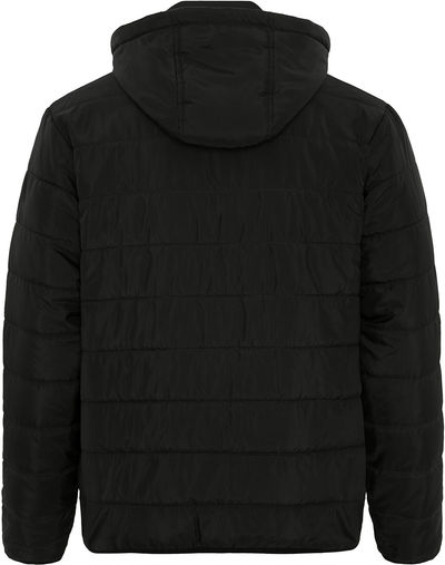 Am image of a Custom Dryframe Essential Hooded Insulated Jacket in Black!